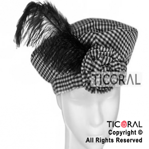 SOMBRERO CUADRILLE NEGRO FLOR C/PLUMA HS3645 x 1